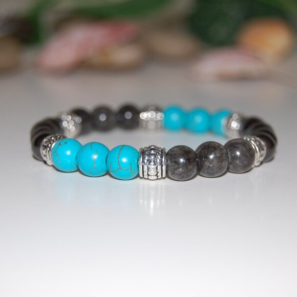 Gemstone Bracelet,Multicolor Stone Beads,Magnetic Beads - Picture 2 of 3